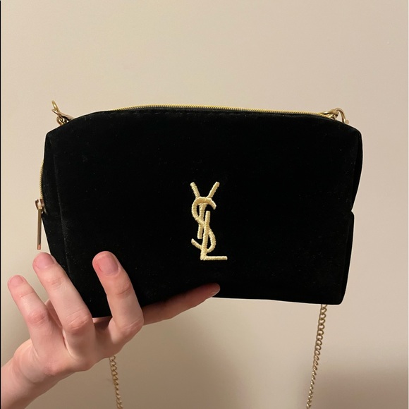YSL velvet Cosmetic Bag / Crossbody Bag - Picture 3 of 10